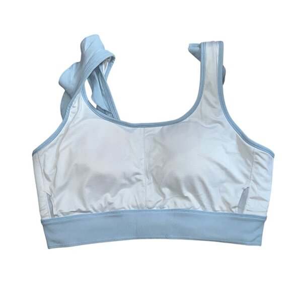 Ruffle Strap Sports Bra Sz Medium Womens Baby Blue - Picture 3 of 8